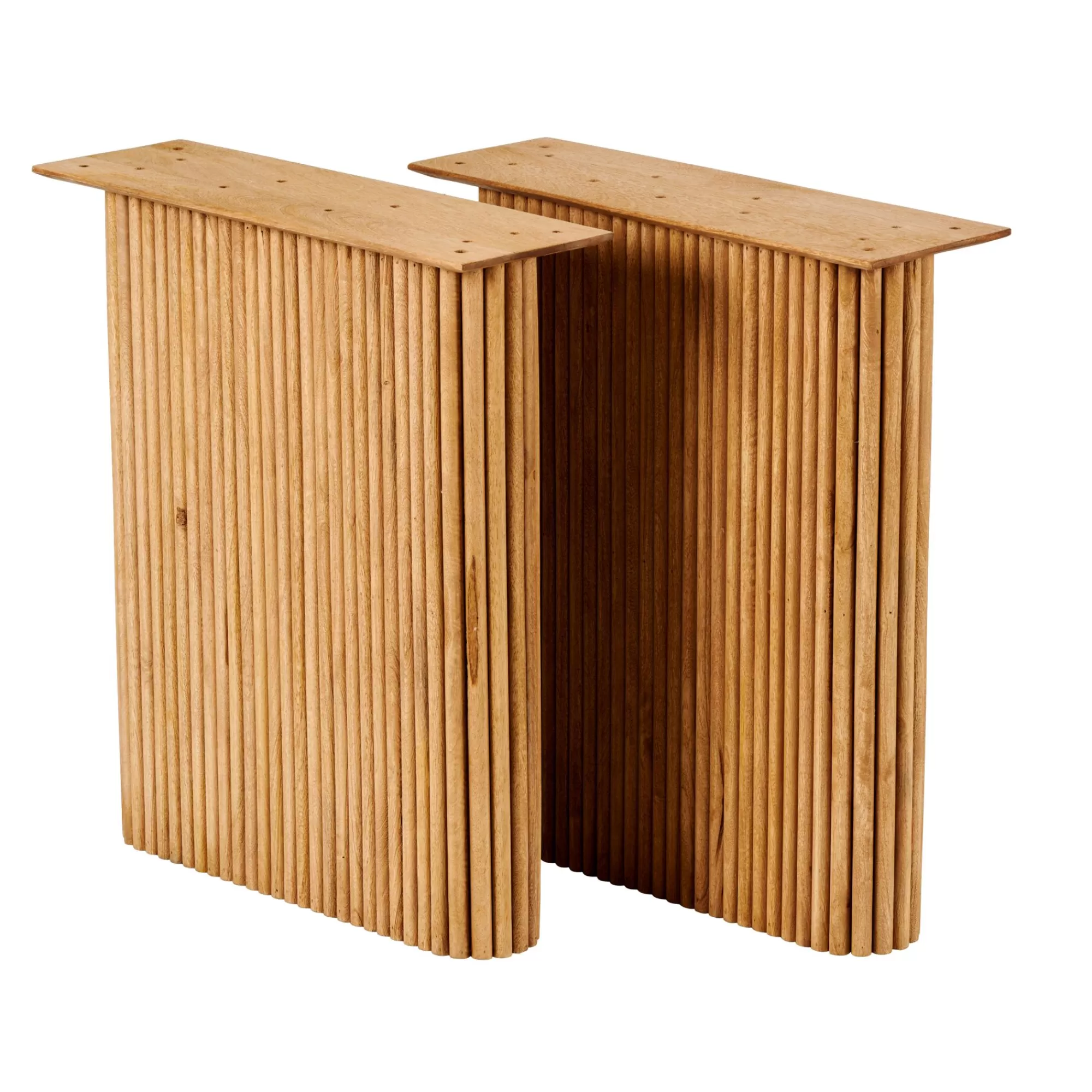 CASA Acacia Gambe A Listelle Set Di 2 Naturale* Tavoli