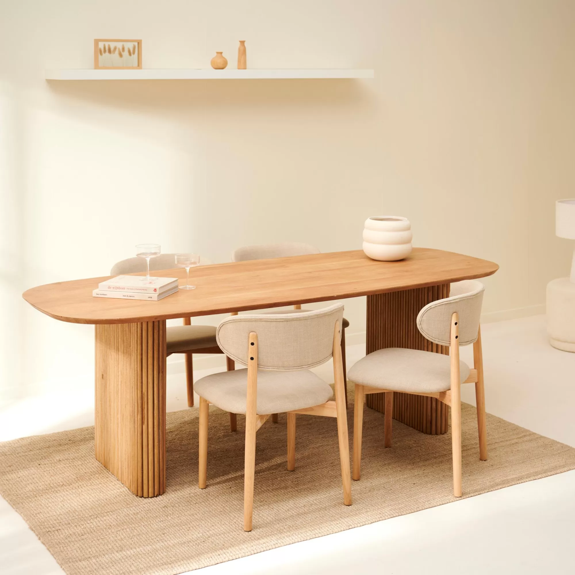 CASA Acacia Gambe A Listelle Set Di 2 Naturale* Tavoli