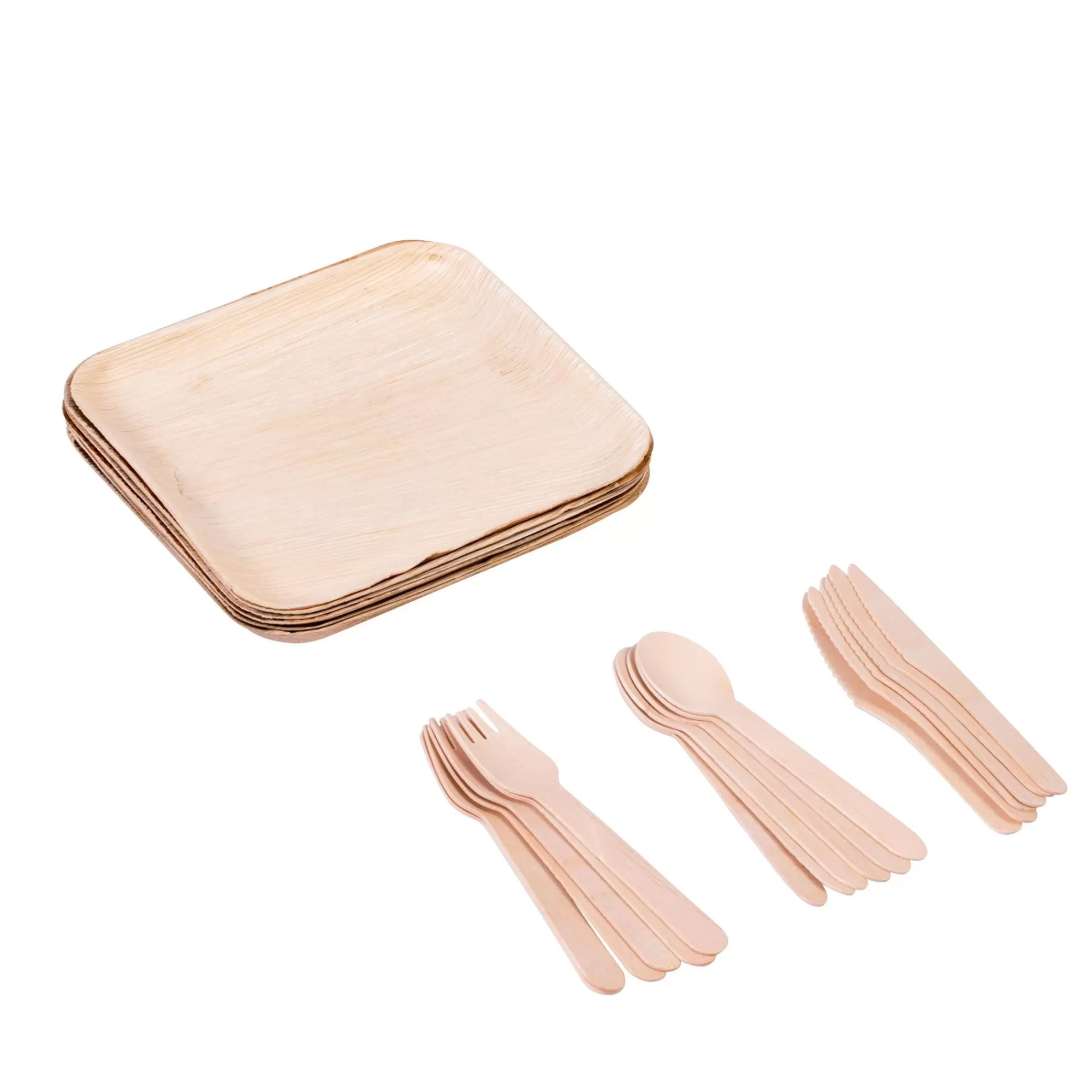 CASA Areca Leaf Set Di Piatti 6 Pz Con Posate Naturale* Piatti