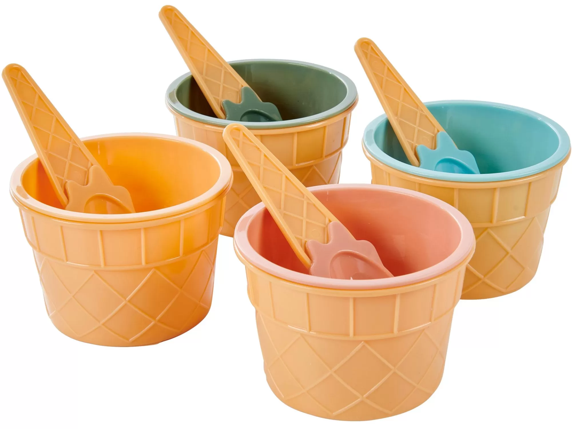 CASA Gelato Copette Per Gelato Set Di 4 Con Cucchiaino Vari Colori* Ciotole